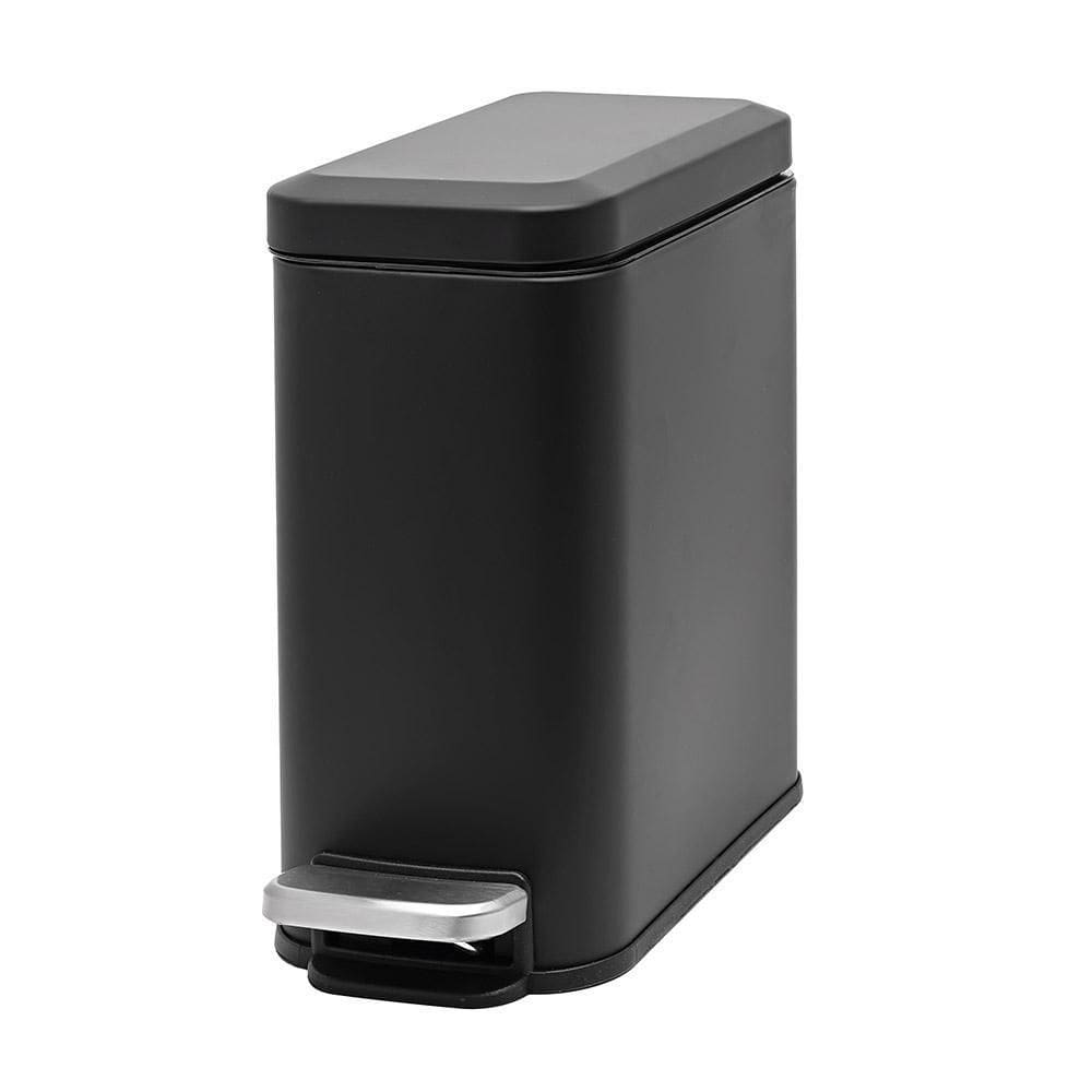 Lixeira Pedal Retangular Preta 5 Litros Slim - Construmarcas