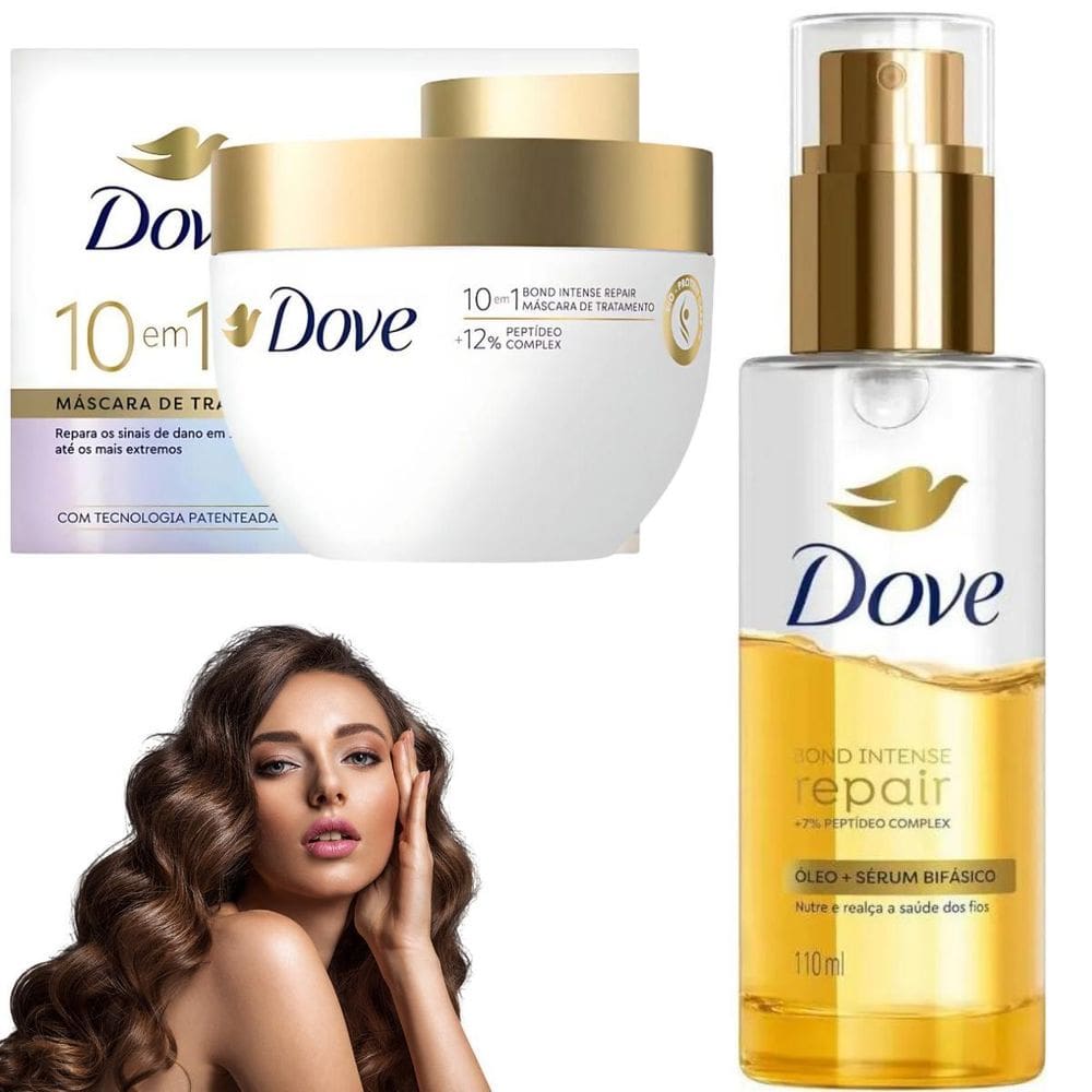 Kit Dove Óleo Sérum Bifásico Mascara Bond Intense Repair