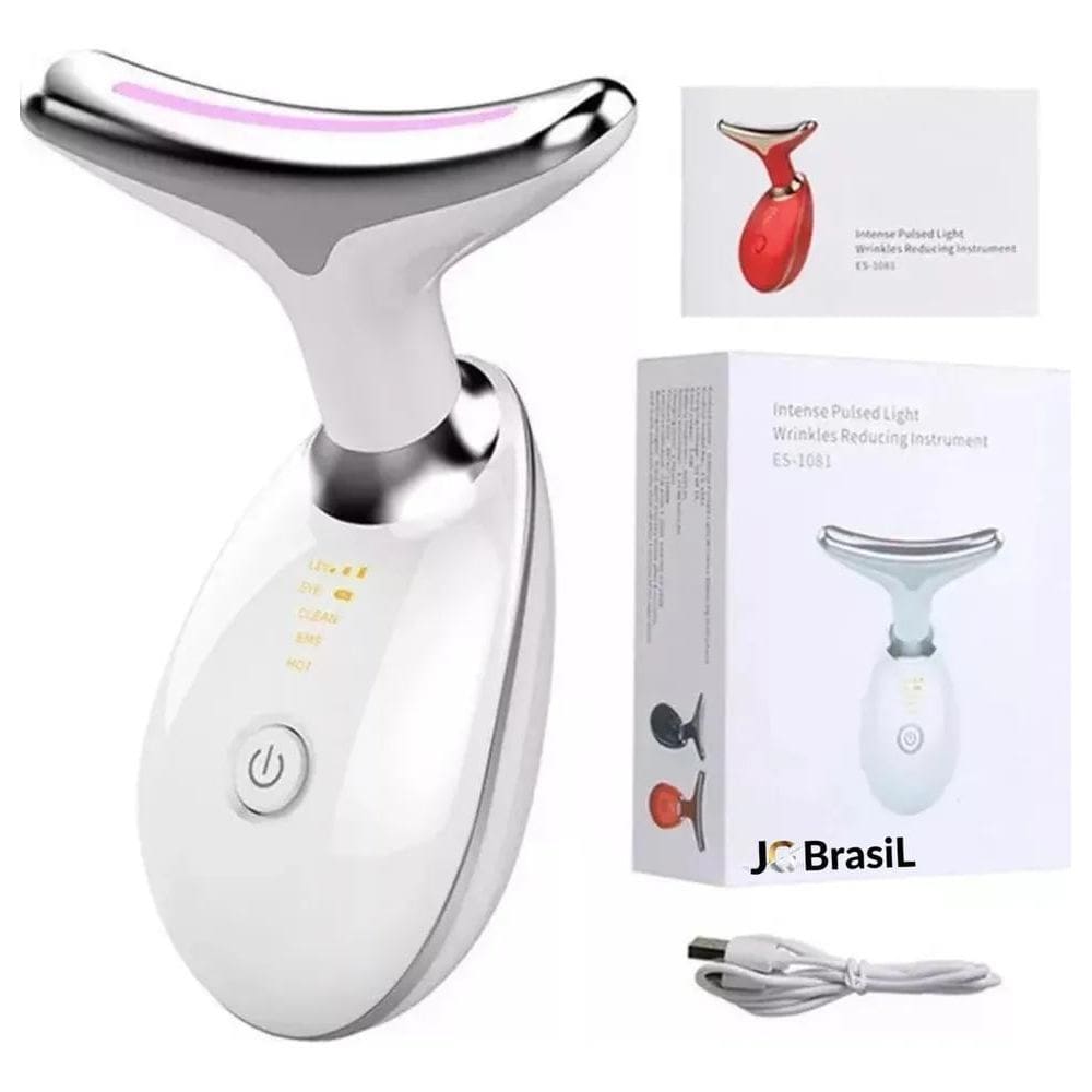 2X Aparelho Tratamento Facial Led Terapia 3 Cores Lift Fotot