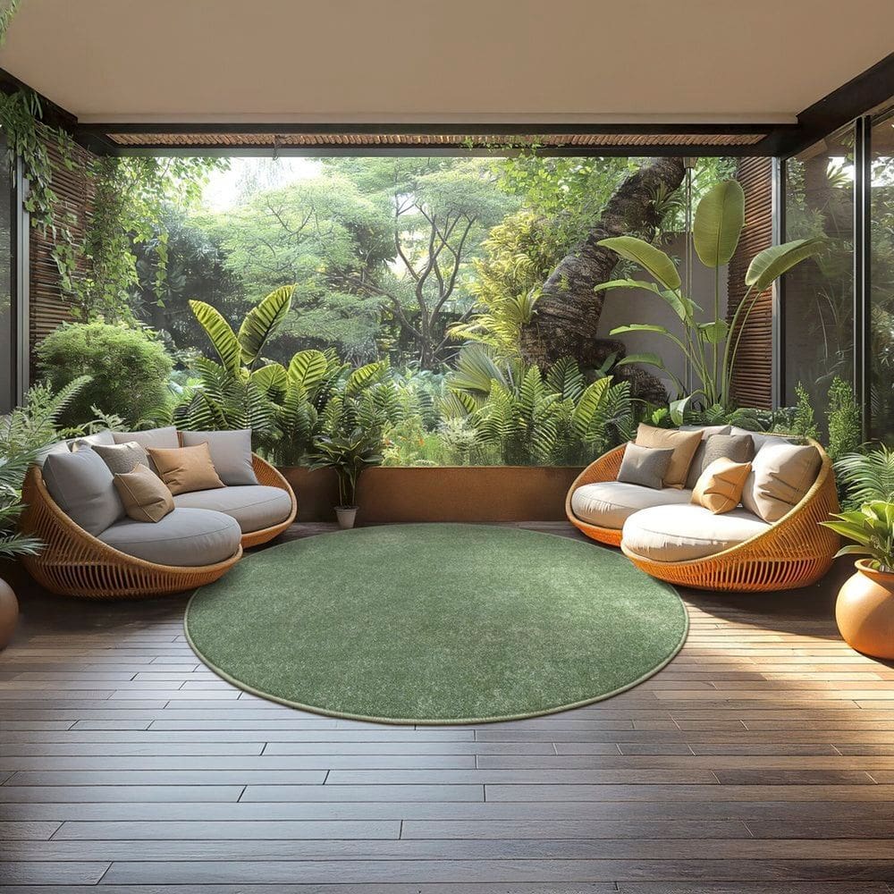 Tapete Redondo Tufting Ecletik 190cm VERDE SELVA