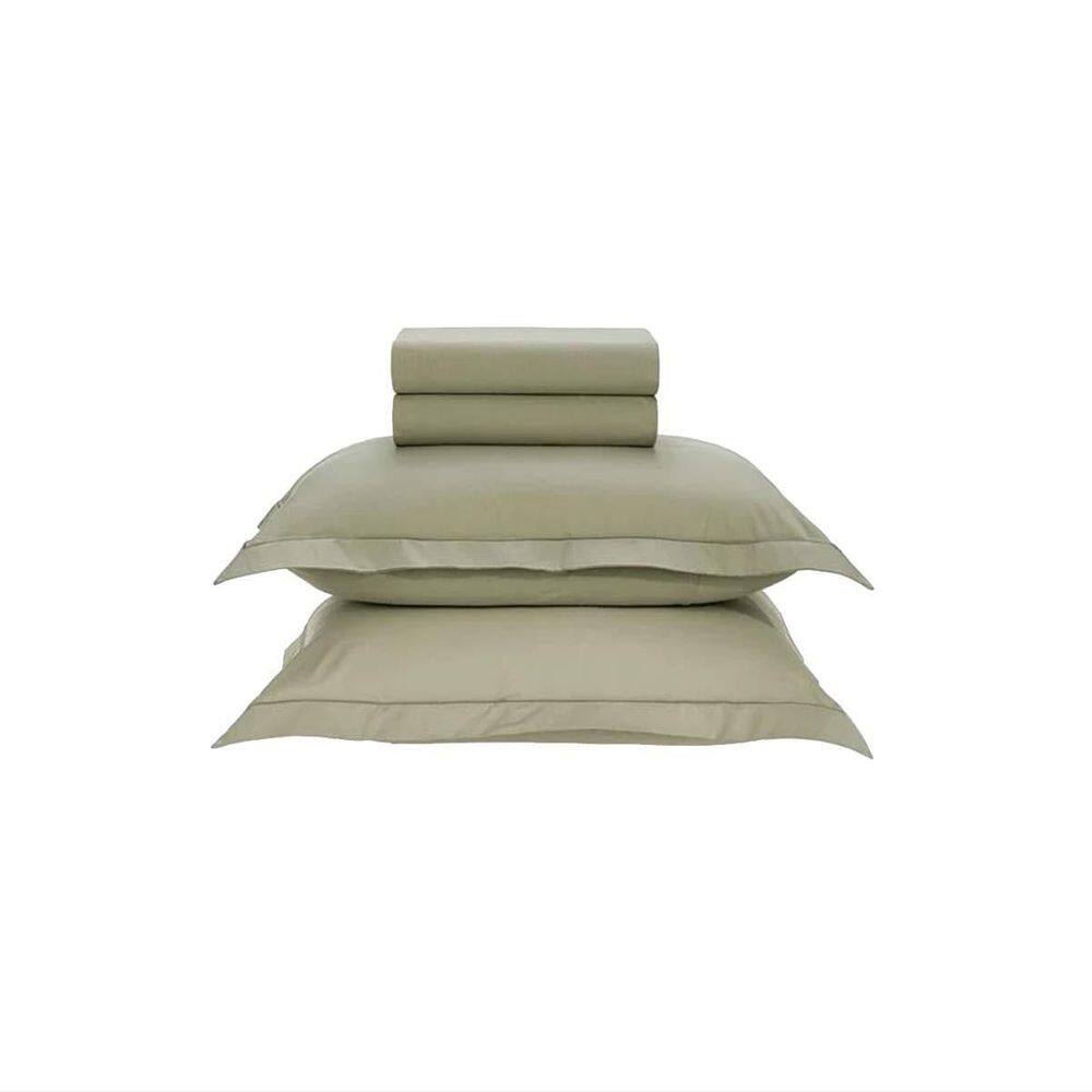Jogo Cama Casal 200 Fios Tom 100% Algodão Verde Karsten