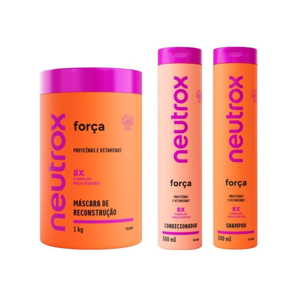 Kit Shampoo + Creme Tratamento + Condicionador Neutrox Força