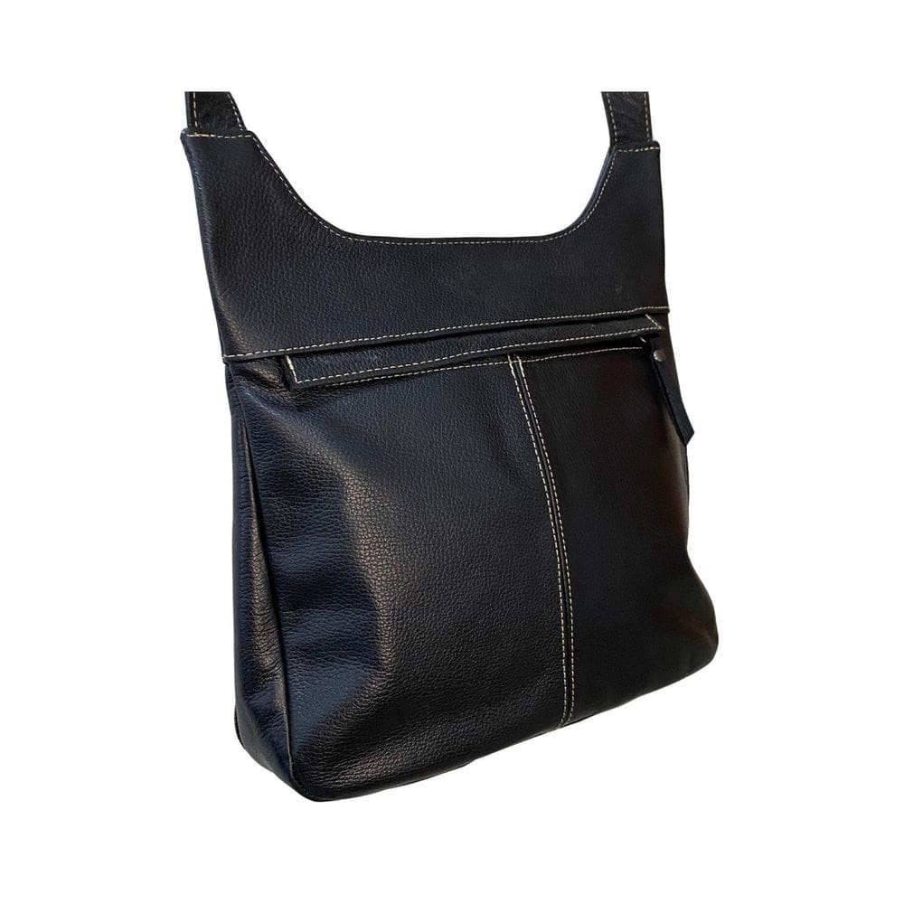 Bolsa Couro Atual Transversal Anti-Furto 1096 - Preto