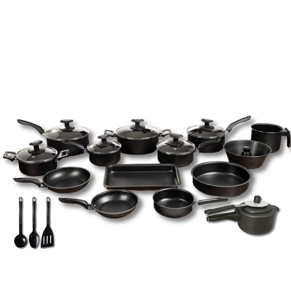 Conjunto Panelas 17 Pc Antiaderente Panela Pressão 2L