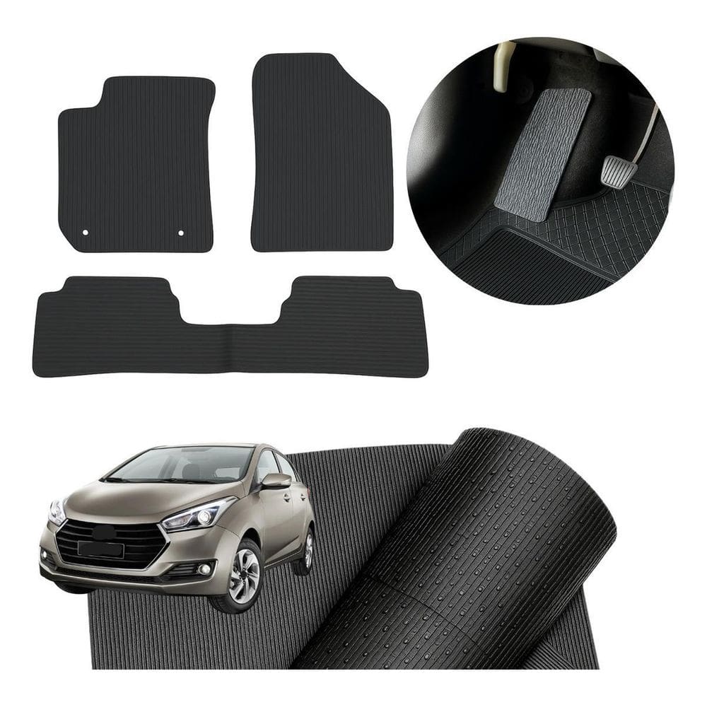 Tapete Borracha Hb20 2012 A 2022 C Descanso De Pé Sob Medida