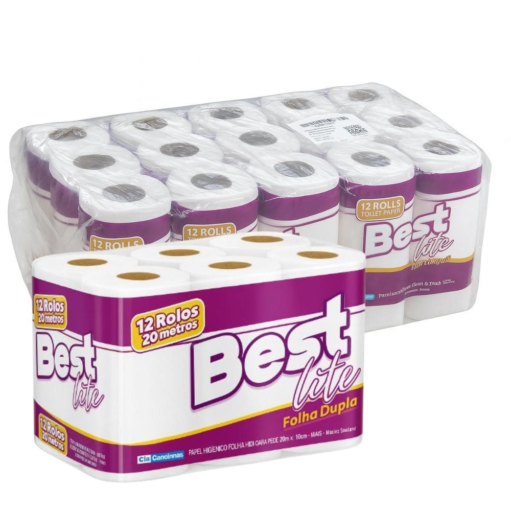 Fardo Papel Higênico Best Lite Folha Dupla Total 96 Rolos