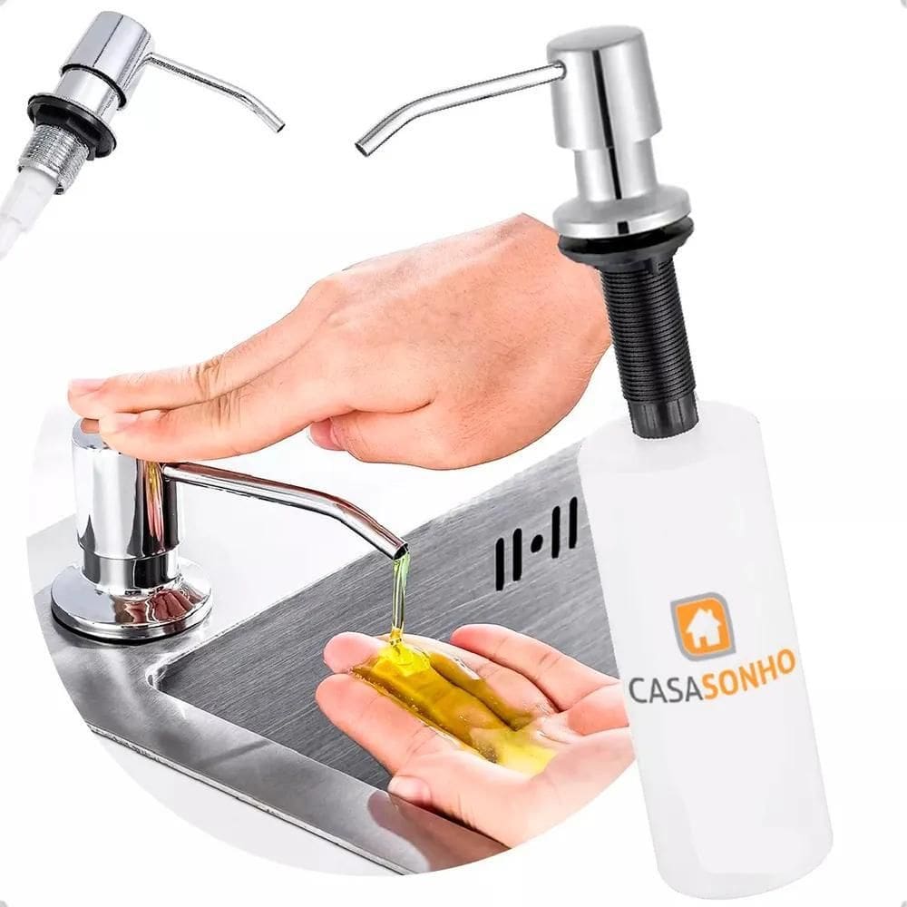 2X Dispenser Dosador De Detergente Para Embutir Aço Inox 500