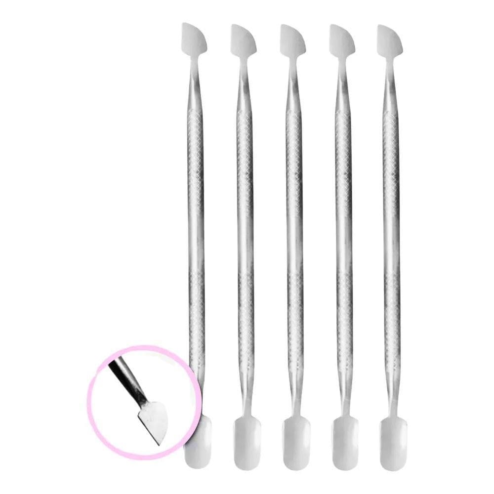 Kit 5 Espátula Dupla Empurrador Inox Profissional Slim