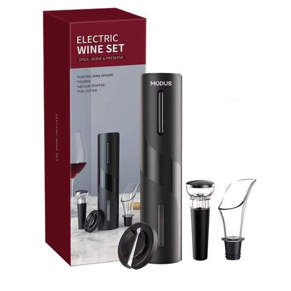 Kit Abridor De Vinho Elétrico Saca Rolha Automático Bateria