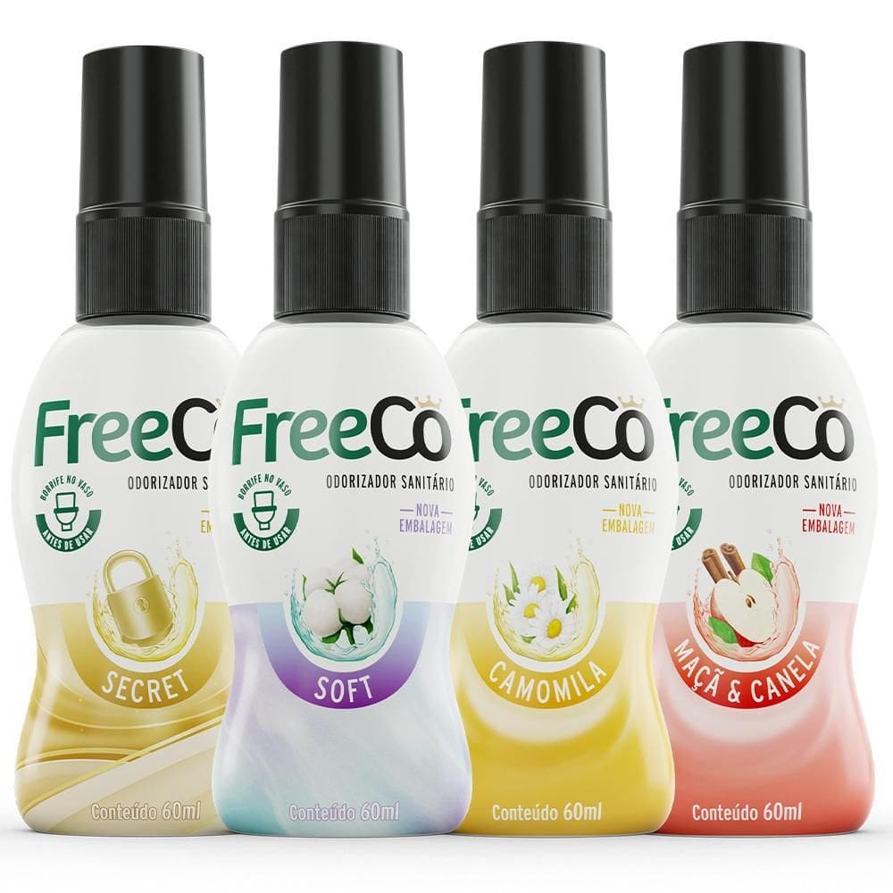 Freecô Novas Fragrâncias 60Ml - Kit Com 4