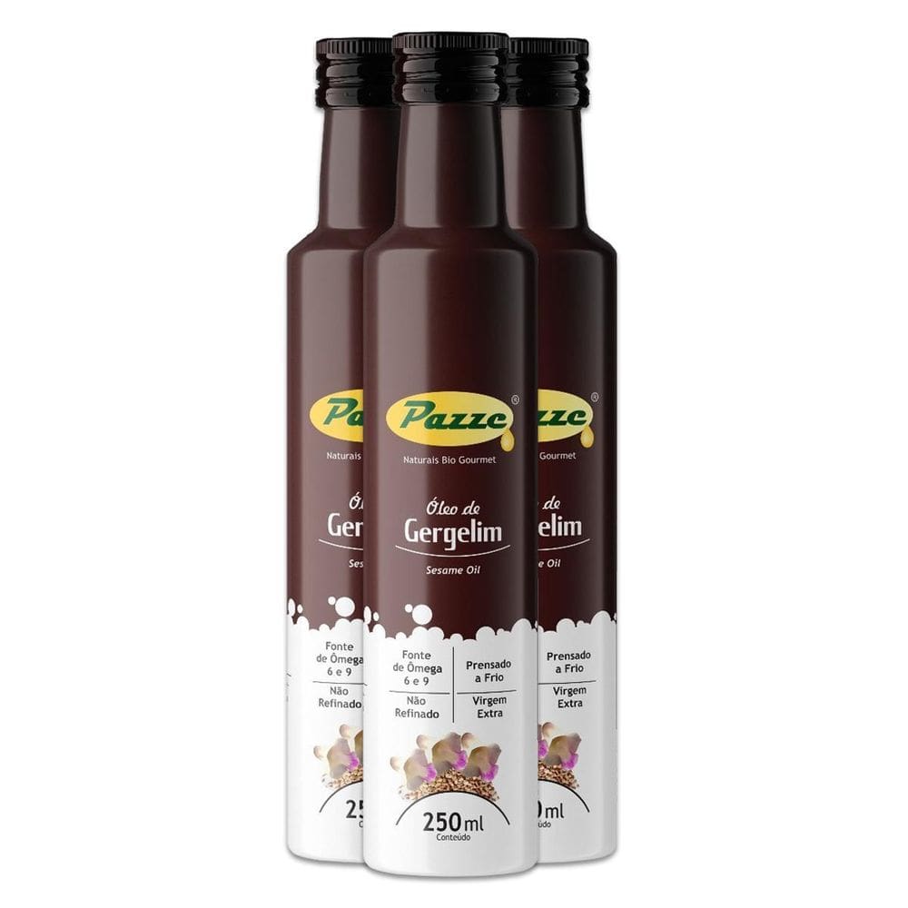 Kit 3 Óleo De Gergelim Extra Virgem Pazze 250Ml
