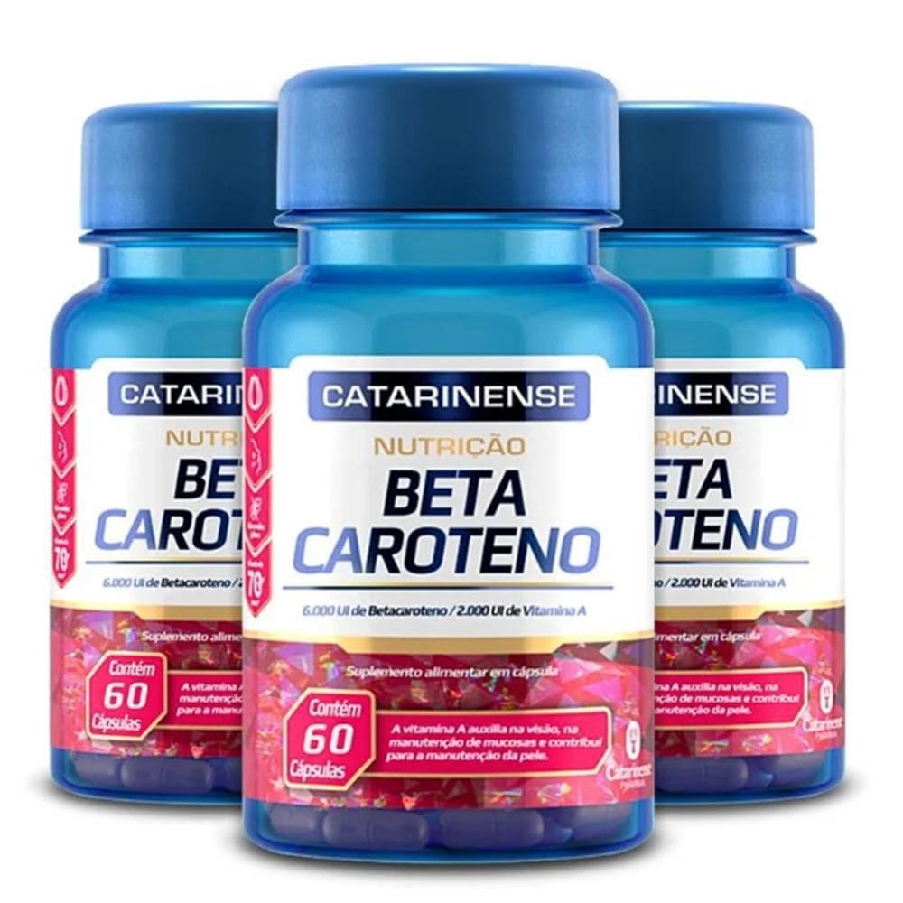Kit 3 Beta Caroteno Catarinense Pharma 60 Cápsulas