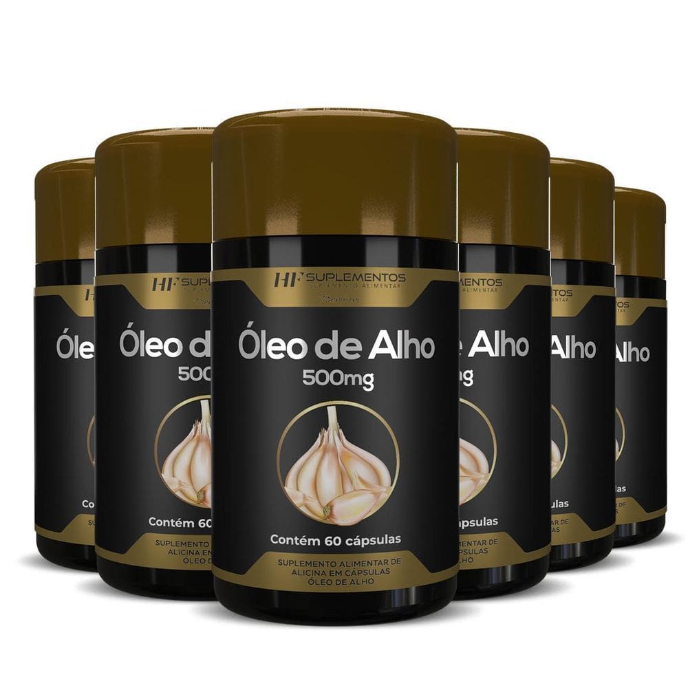 6X Oleo De Alho Premium 500Mg 60Caps Hf Suplementos
