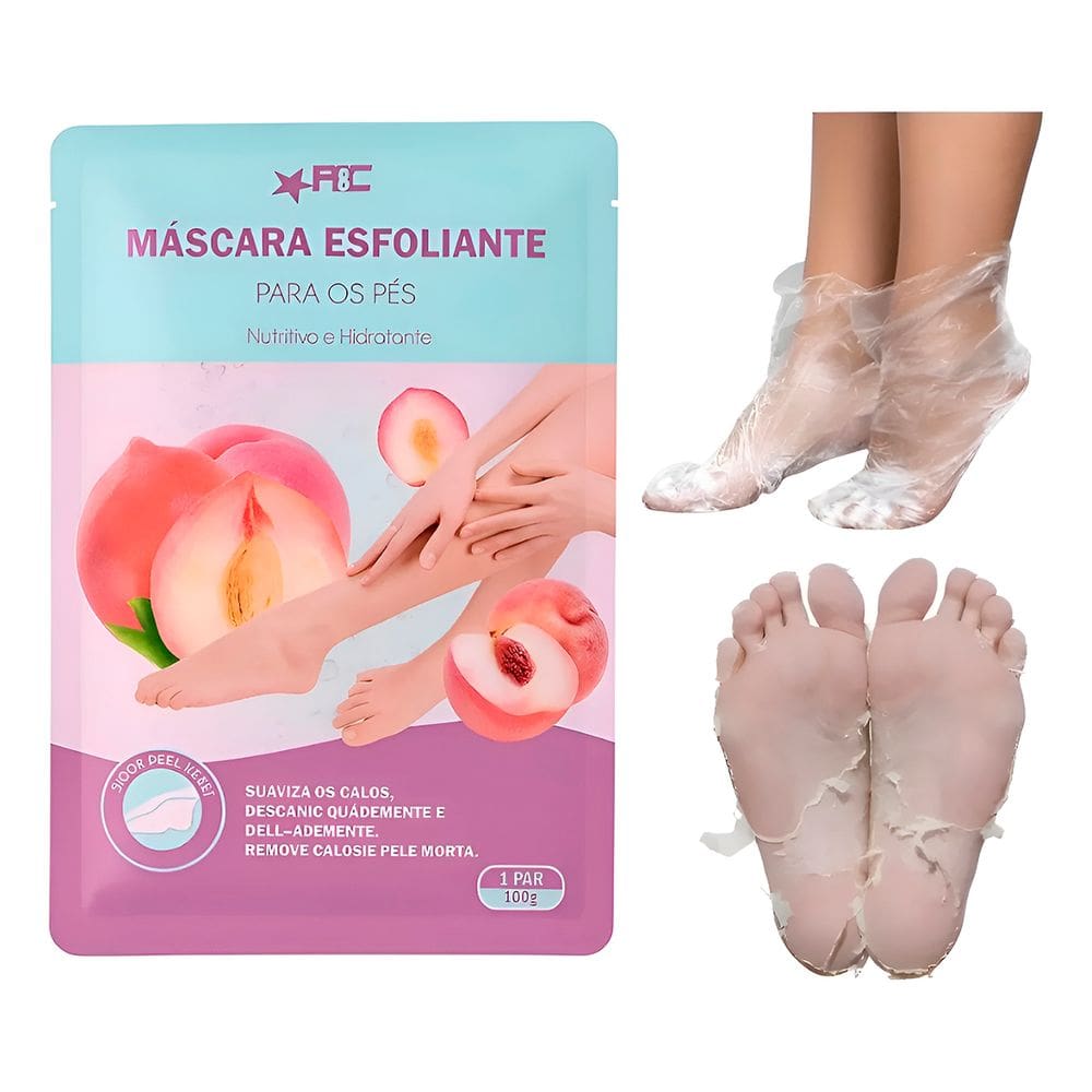Máscara Para Pés Pêssego Esfoliante Nutritivo Hidratante