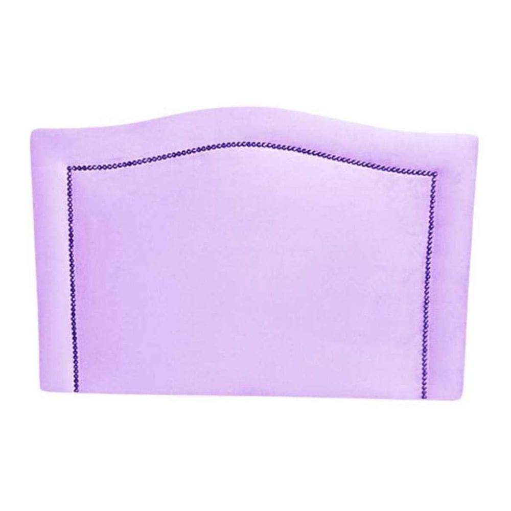 Cabeceira Solteiro Línea Curva Lilás Com Tachas Fumê