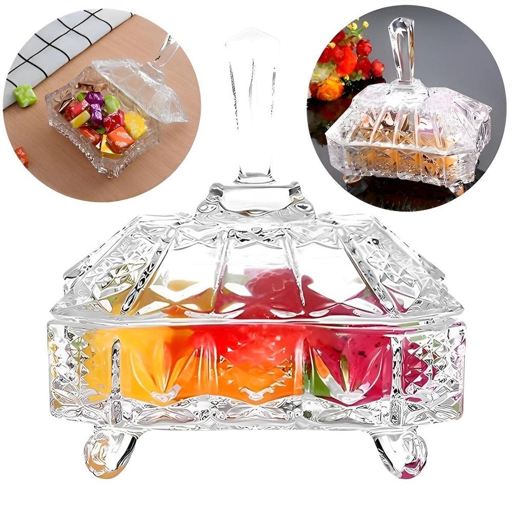 Bomboniere Em Vidro Baleiro Decorativo Com Tampa Grande