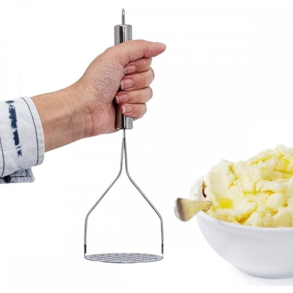 Amassador Batata Legumes Cabo Reforçado Espremedor Aço Inox