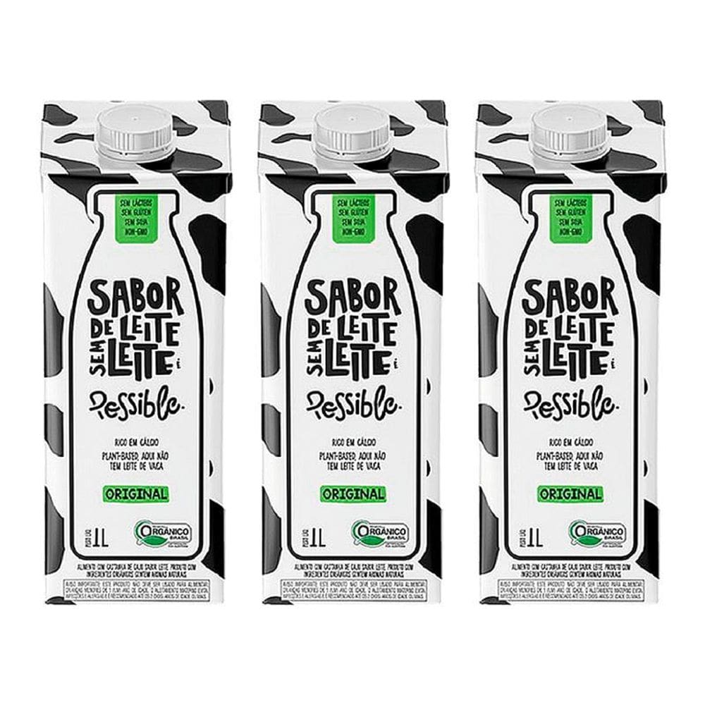 Kit 3X: Leite Vegetal De Castanha Caju Orgânico Possible 1L