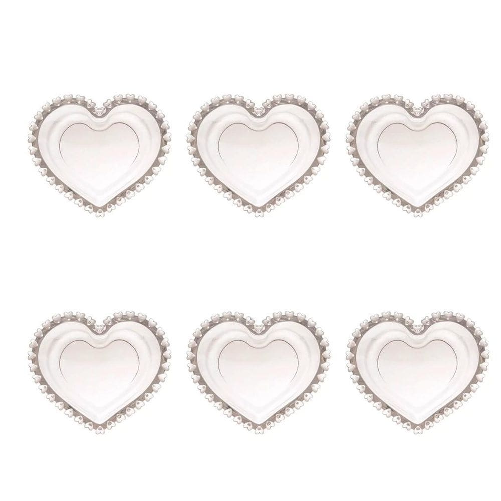 Kit 6 Und Bowl De Coração Cristal Para Sobremesa Decoração