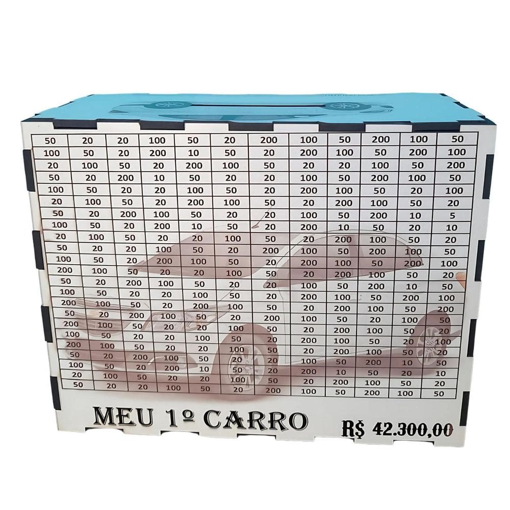 Cofre Desafio Meu Carro Dos Sonhos Junte 40 Mil Em Mdf