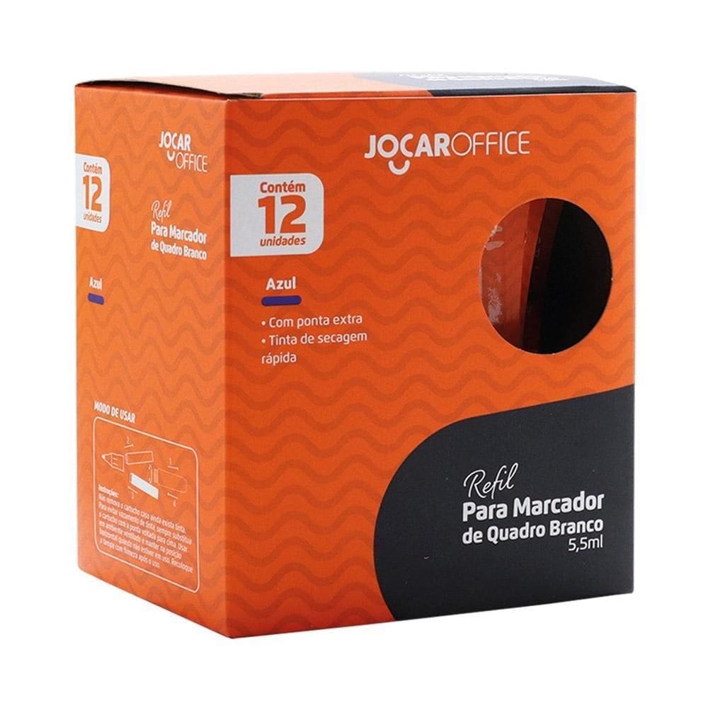 Refil Para Marcador Quadro Branco Azul 12 Und Jocar Office