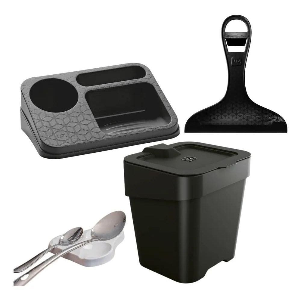 Porta Sabão Detergente Esponja Lixeira E Rodinho