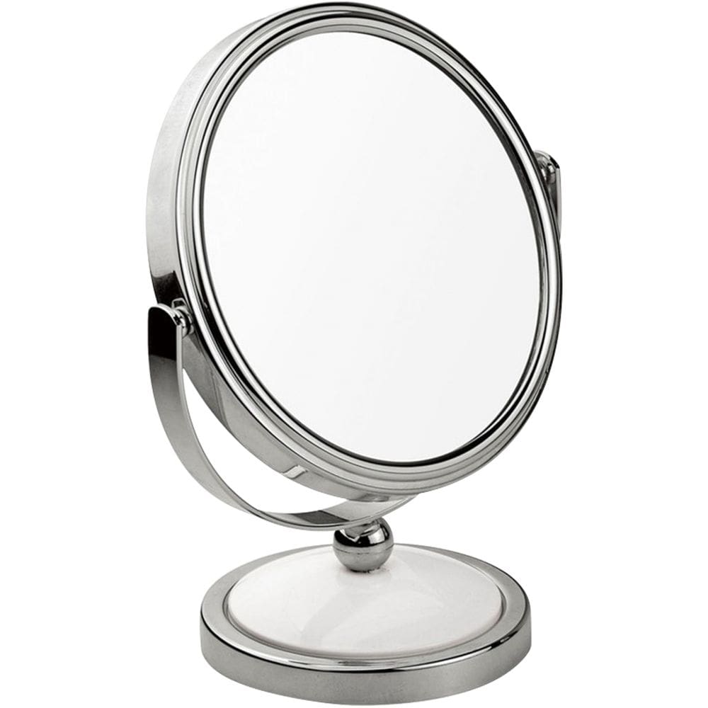 Espelho Aumento Facial Mor 8483 - Inox/Vidro 360º 2x