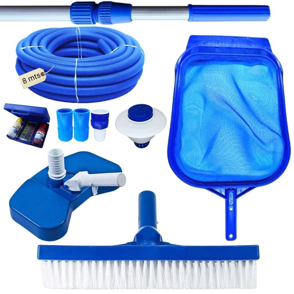 Kit Limpeza Completo Para Piscinas Cabo 2 Mt Mangueira 8Mt