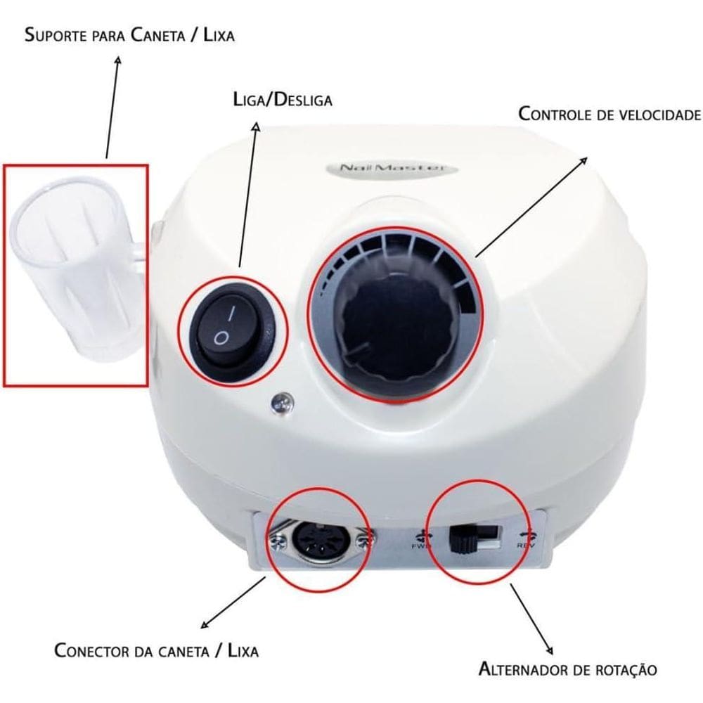 Super Lixadeira Motor Elétrica Unhas Nail Drill Porquinho