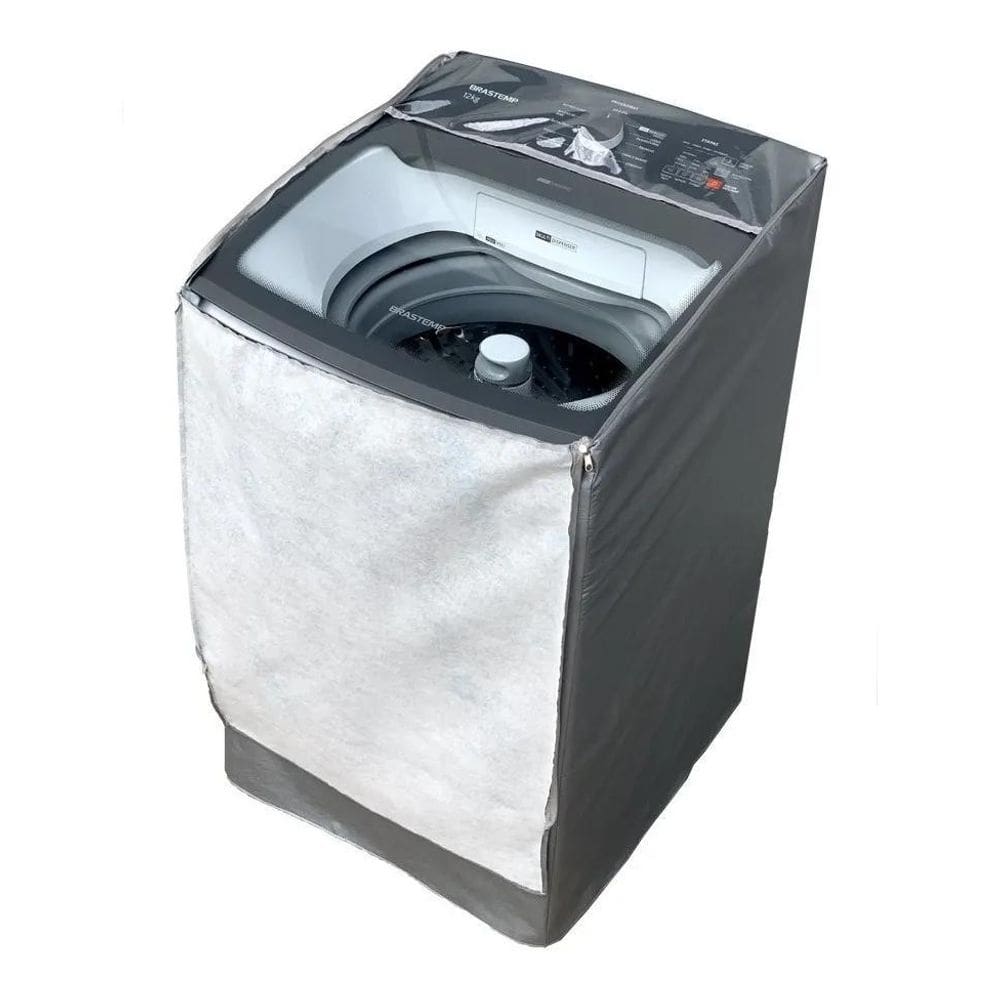 Capa Maquina De Lavar Brastemp 13Kg Bwk Zíper Transparente