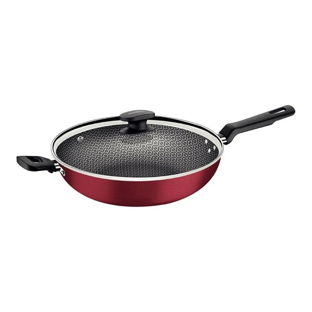 Panela Wok 28Cm 3,3L Loreto Vermelho Antiaderente Tramontina