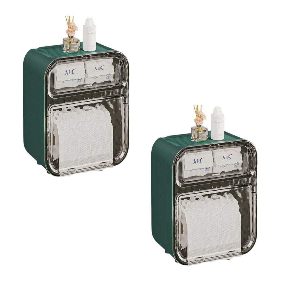 Kit 2 Und Suporte Papel Higiênico Acrílico Banheiro Premium