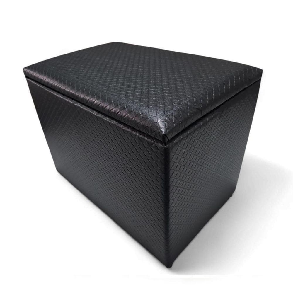 Puff Baú Banqueta Retangular Organizar E Decorar 55Cm Preto