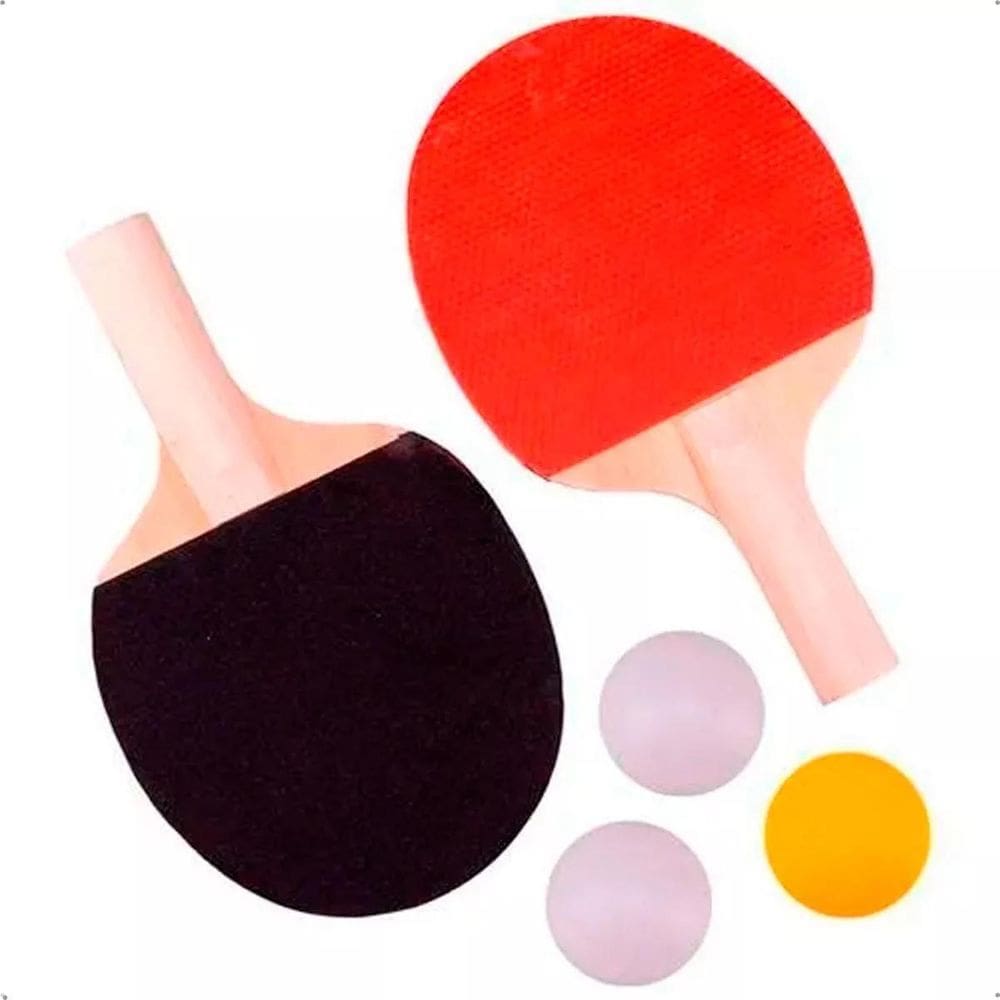 Kit Ping Pong Tênis De Mesa Com 2 Raquetes + 3 Bolinhas