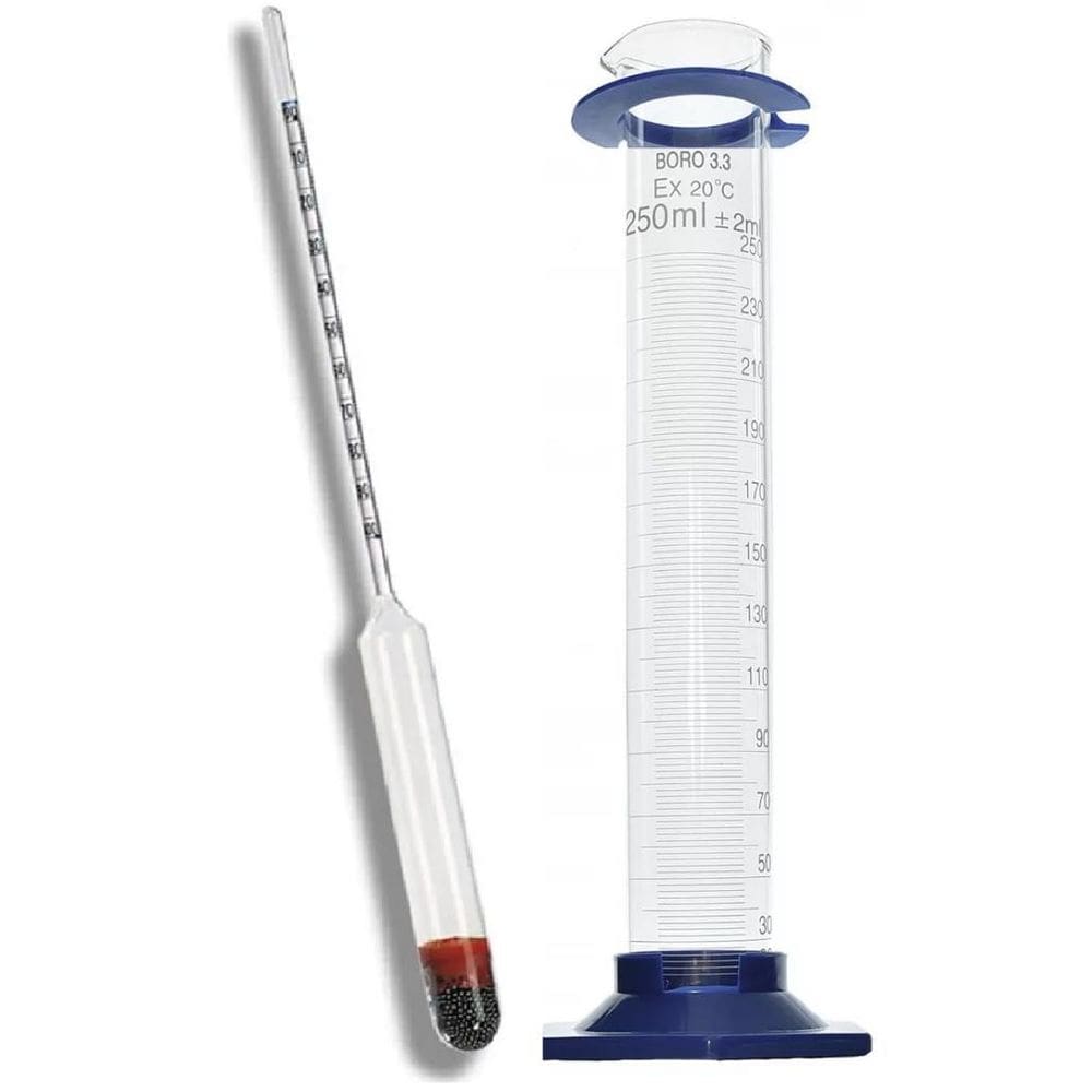 Kit Alcoometro Ref. 5683 0-100 + Proveta De Vidro 250Ml