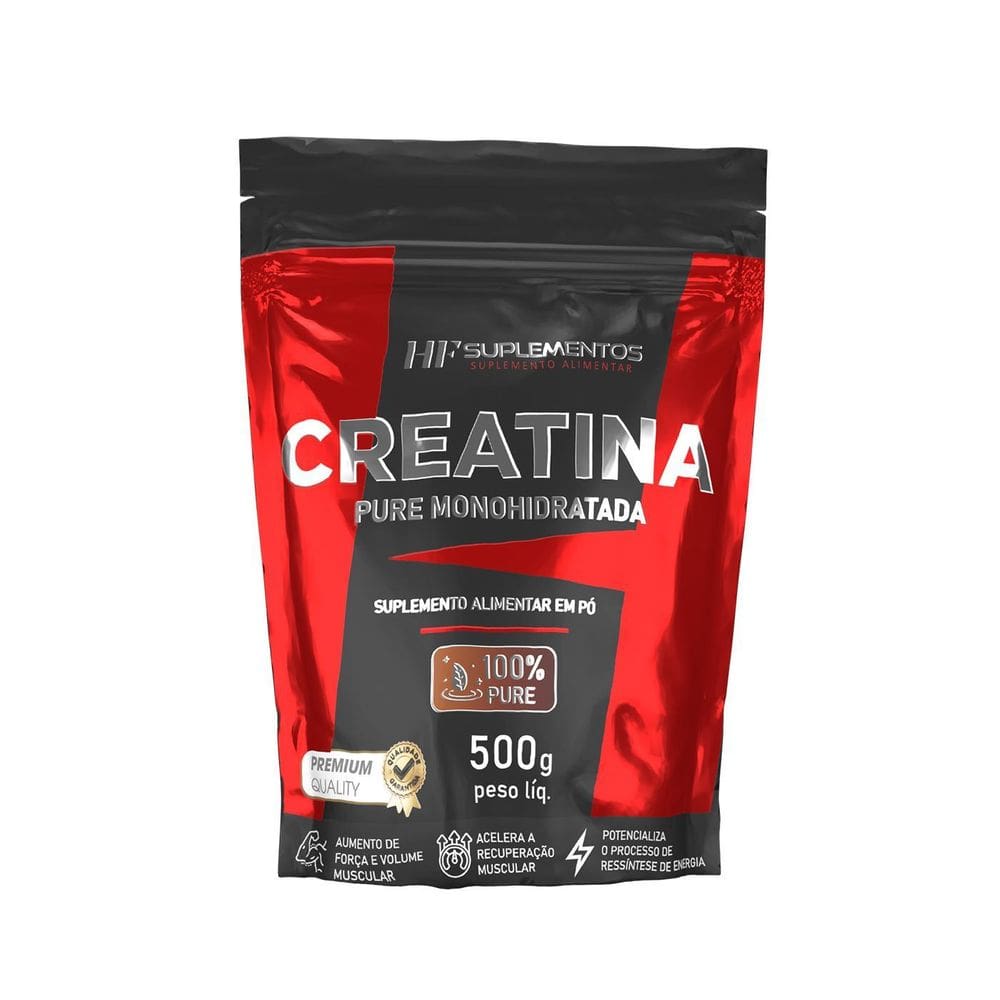 Creatina Monohidratada 100% Pura Refil 500G Hf Suplementos