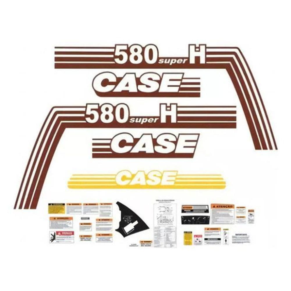 Kit Adesivos Retroescavadeira Case 580 Super H + Etiqueta