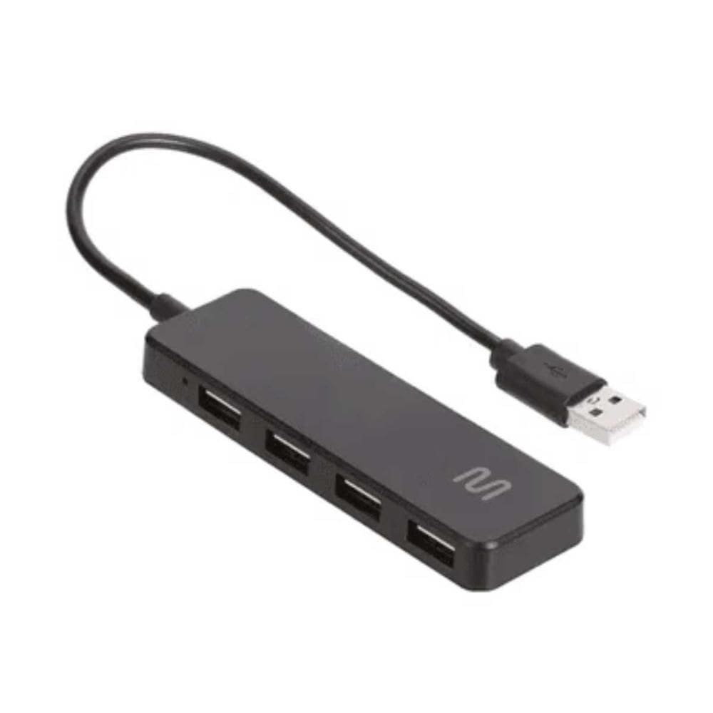 Adaptador Hub Usb 2.0 Com 4 Portas Multilaser Ac443 Preto