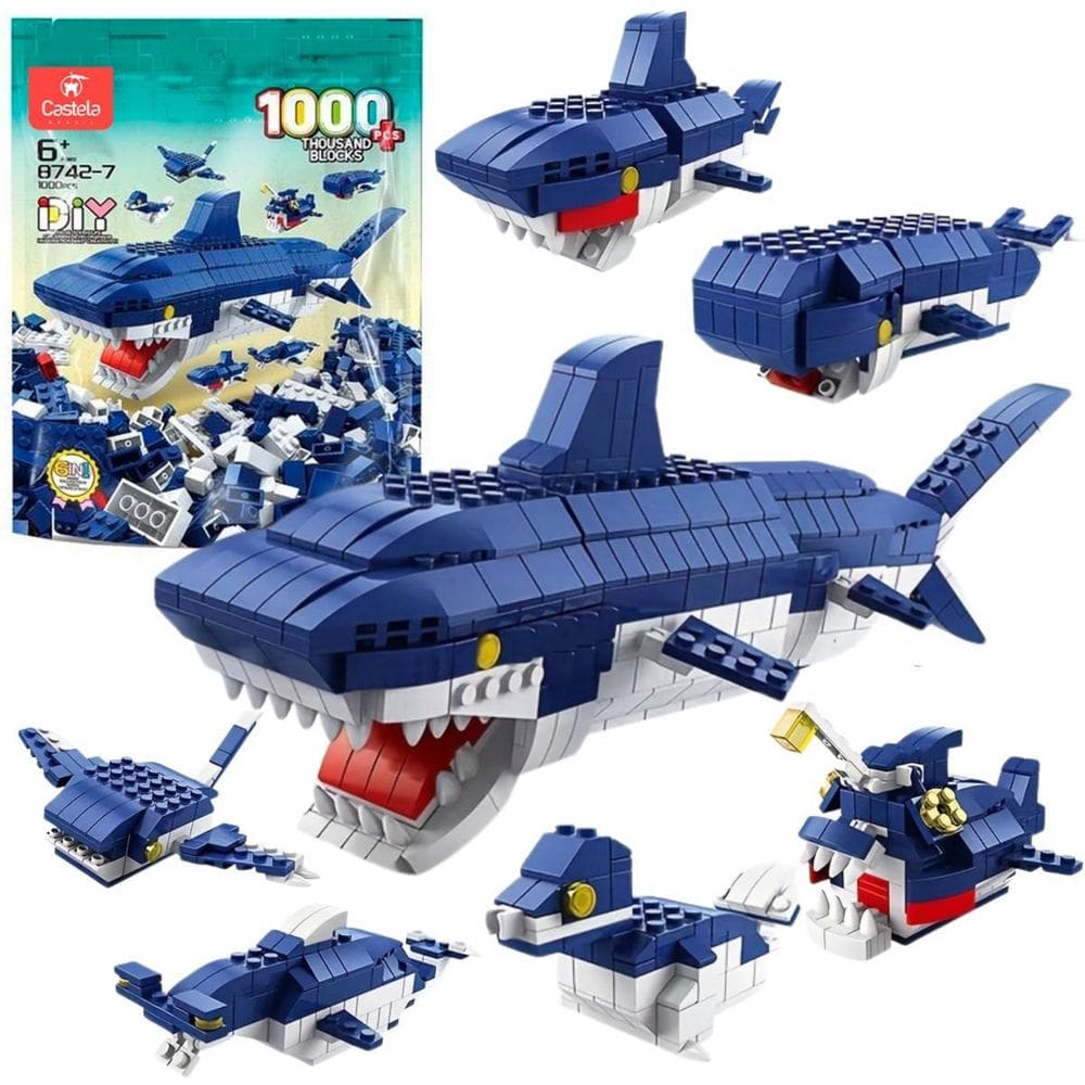 Blocos Montar Kit Animais Marinhos 1000 Peças 6 Em 1 Castela