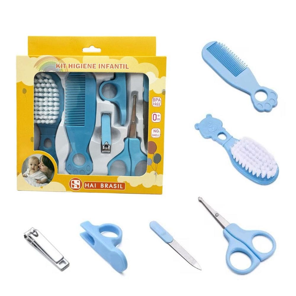 Kit 6 Pçs Higiene Cuidados Saúde Bebê Recém Nascido Infantil