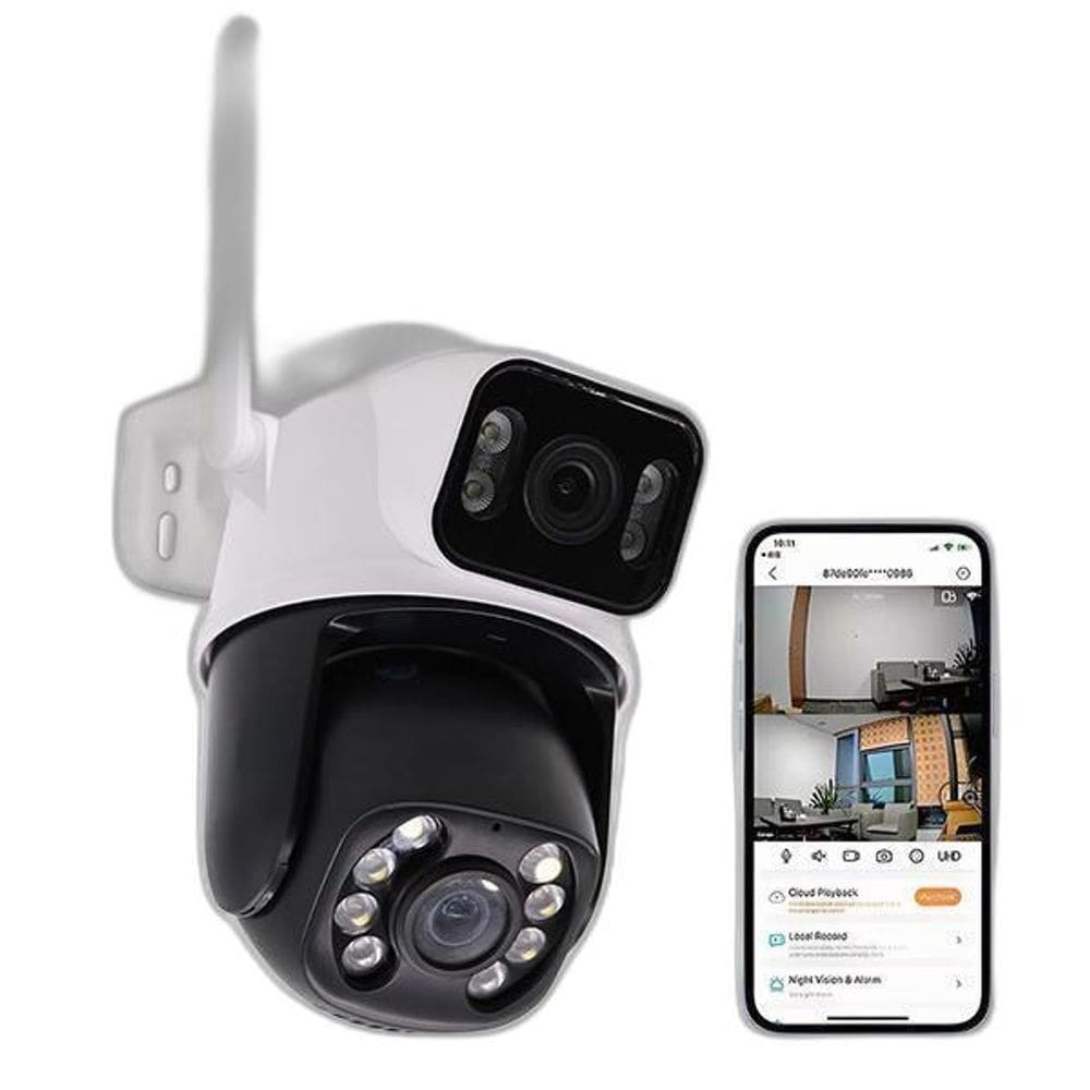 Câmera Wi-Fi Ip De Segurança 2 Em 1 Fixa E Movel Com Áudio