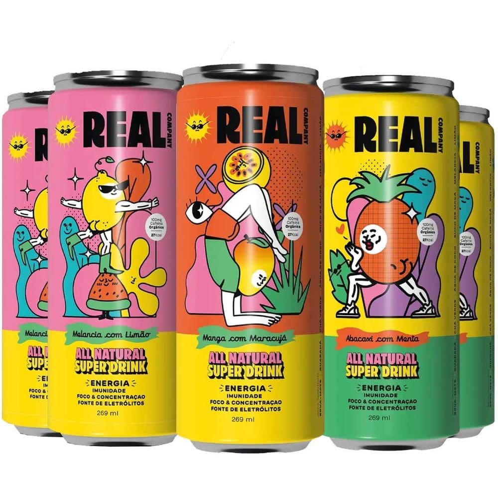 6X Energético Natural Funcional 269Ml Abacaxi Manga Melancia