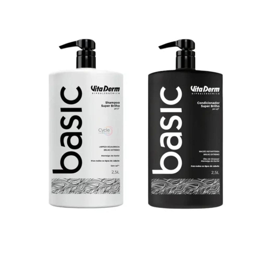 Kit Basic Shampoo 2,5L + Condicionador 2,5L Vita Derm
