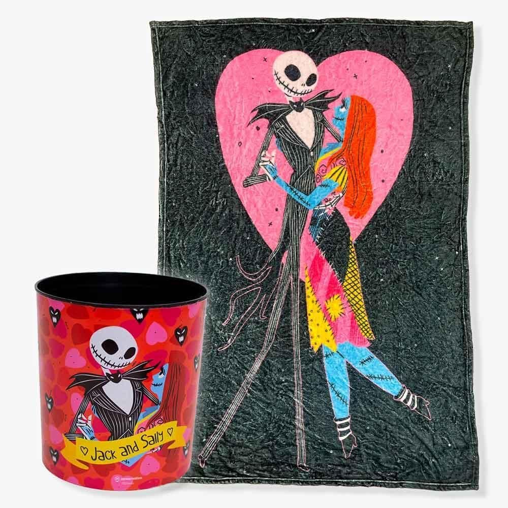 Kit Manta Com Balde Jack E Sally - O Estranho Mundo De Jack