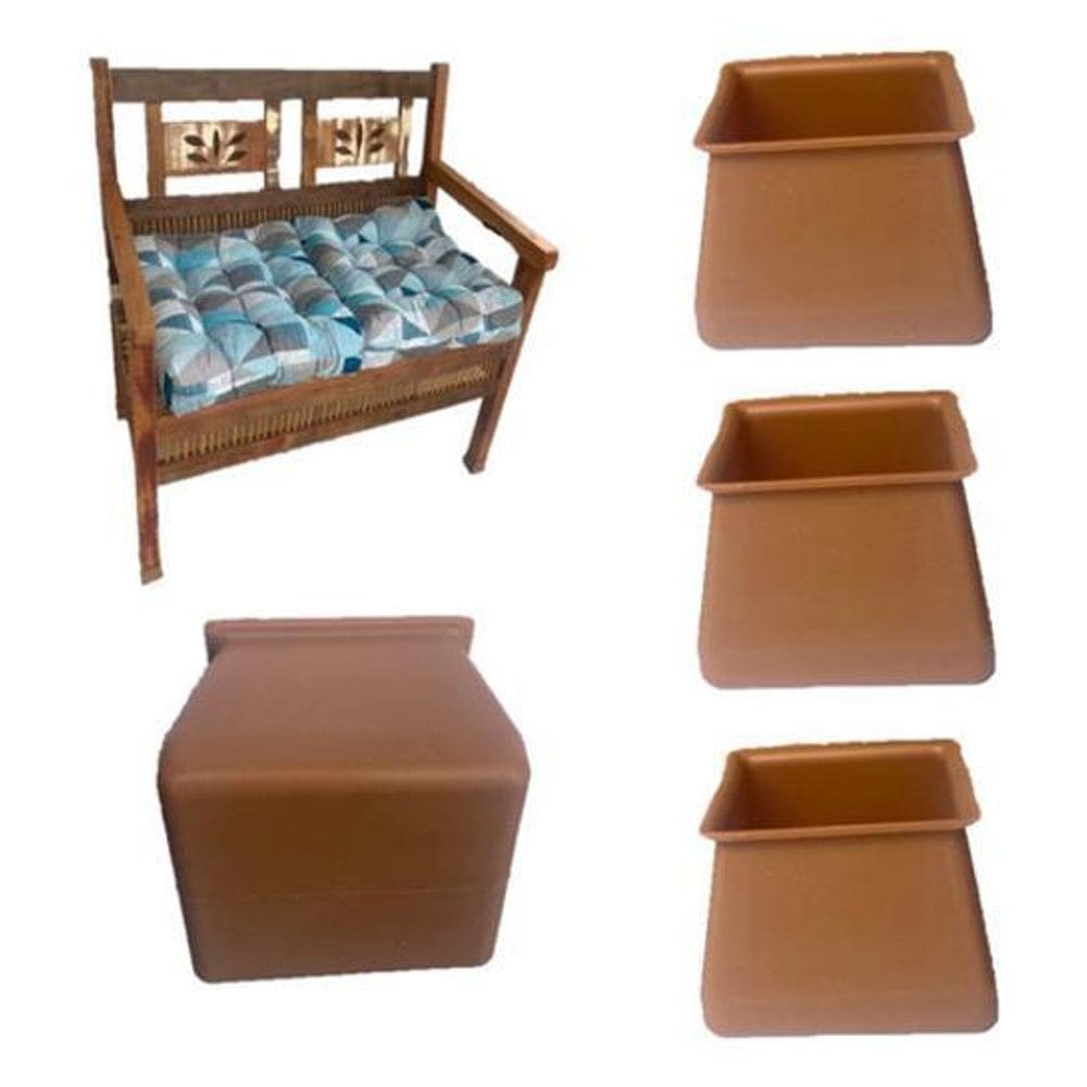 Kit 4 Proteção De Cadeira Silicone Pé Quadrado 5Cm 6Cm 6,5Cm