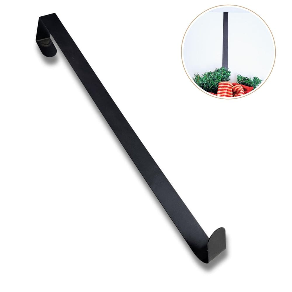 Suporte Para Guirlanda Preto 35X2X5Cm Para Porta Natal