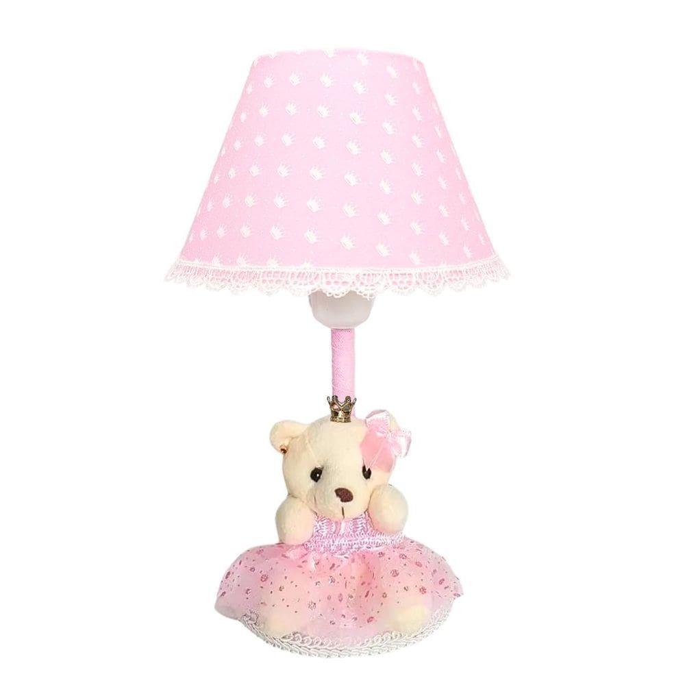Abajur Infantil Menina Pra Quarto Bebê Ursa Princesa Realeza