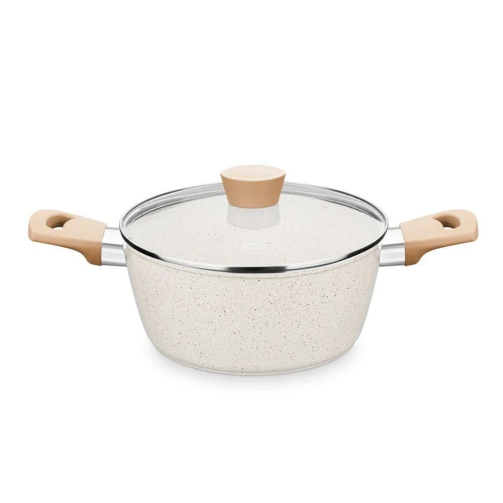 Caçarola Antiaderente 3,8L De Ceramica Carmela Vanilha