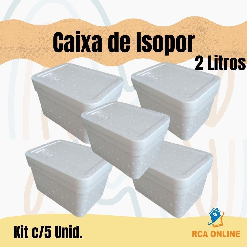 Caixas De Isopor Eps 2 Litros Kit 5 Unid Sorvetes E Gelatos