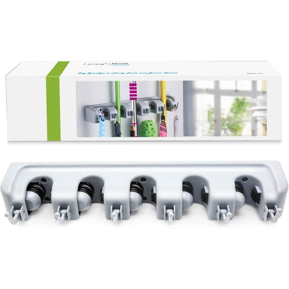 Suporte Multiuso 6 Posições Porta Vassouras Ultra Resistente